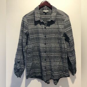Habitat Black and Gray Striped Shirt
